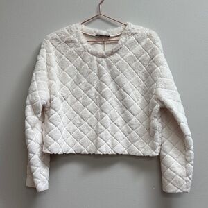 Zara Off-White Textured Knit Top